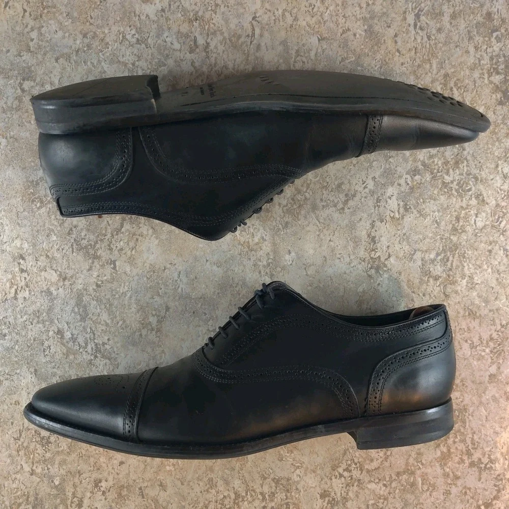 To Boot New York Adam Derrick Black Italian Leather Oxfords Mens 11.5 Italy Made